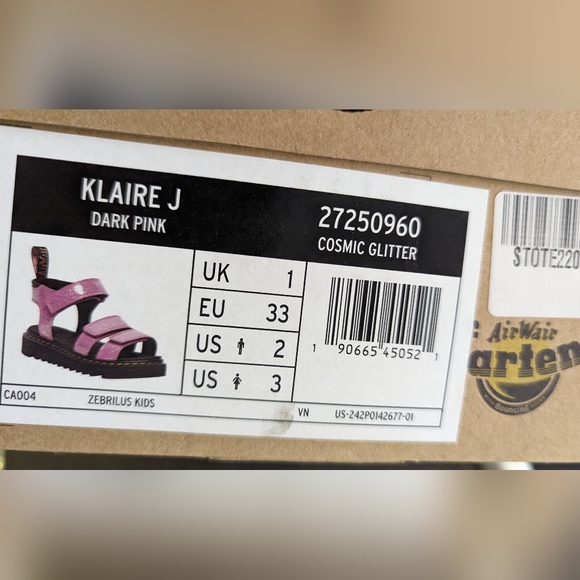 Dr Martens Klaire J Dark Pink / Cosmic Glitter - Picture 2 of 4